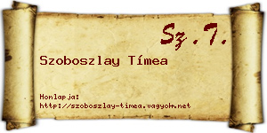 Szoboszlay Tímea névjegykártya