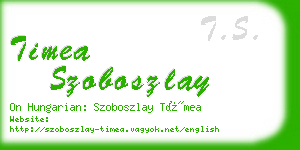 timea szoboszlay business card